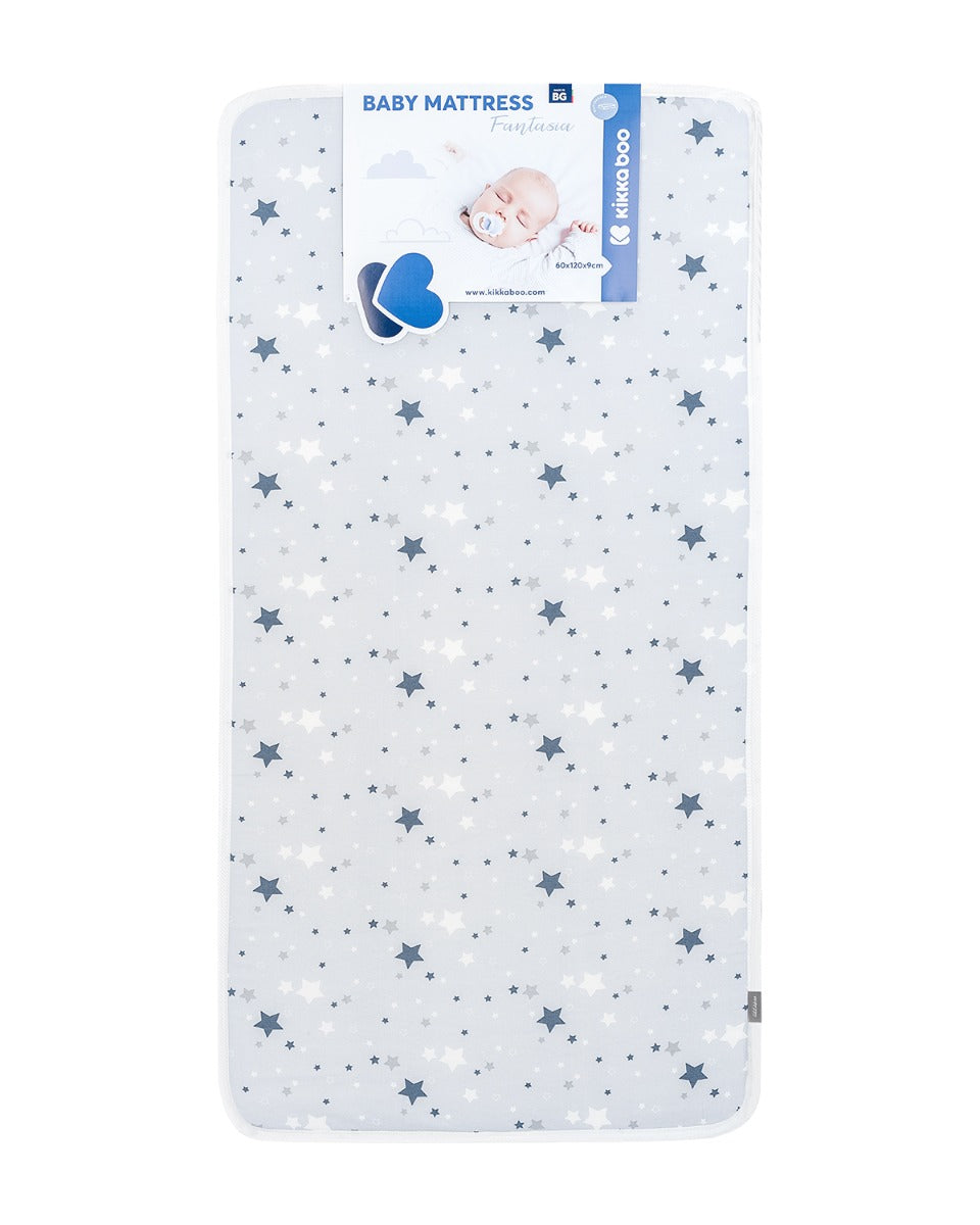 KikkaBoo Матрак Fantasia 60x120x9см Stars Grey