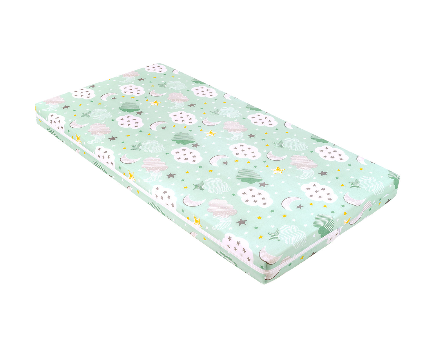 KikkaBoo Матрак Fantasia Plus 60x120x6см Clouds Mint