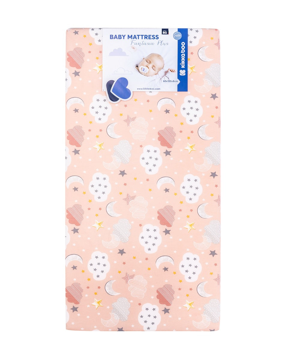 KikkaBoo Матрак Fantasia Plus 60x120x8см Clouds Peach