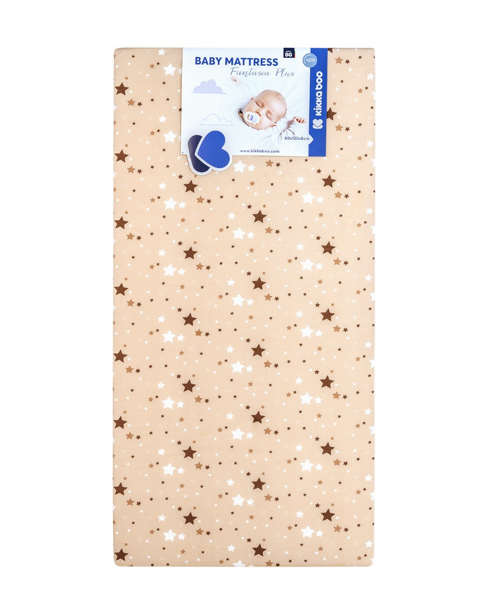 KikkaBoo Матрак Fantasia Plus 60x120x8см Stars Beige