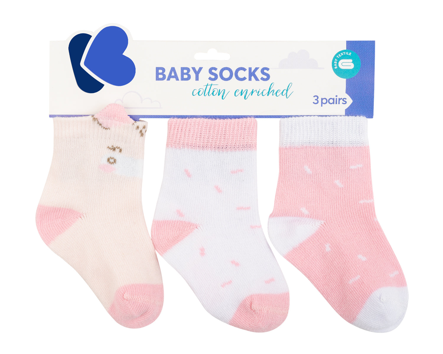 KikkaBoo Бебешки чорапи с 3D уши Hippo Dreams 0-6м