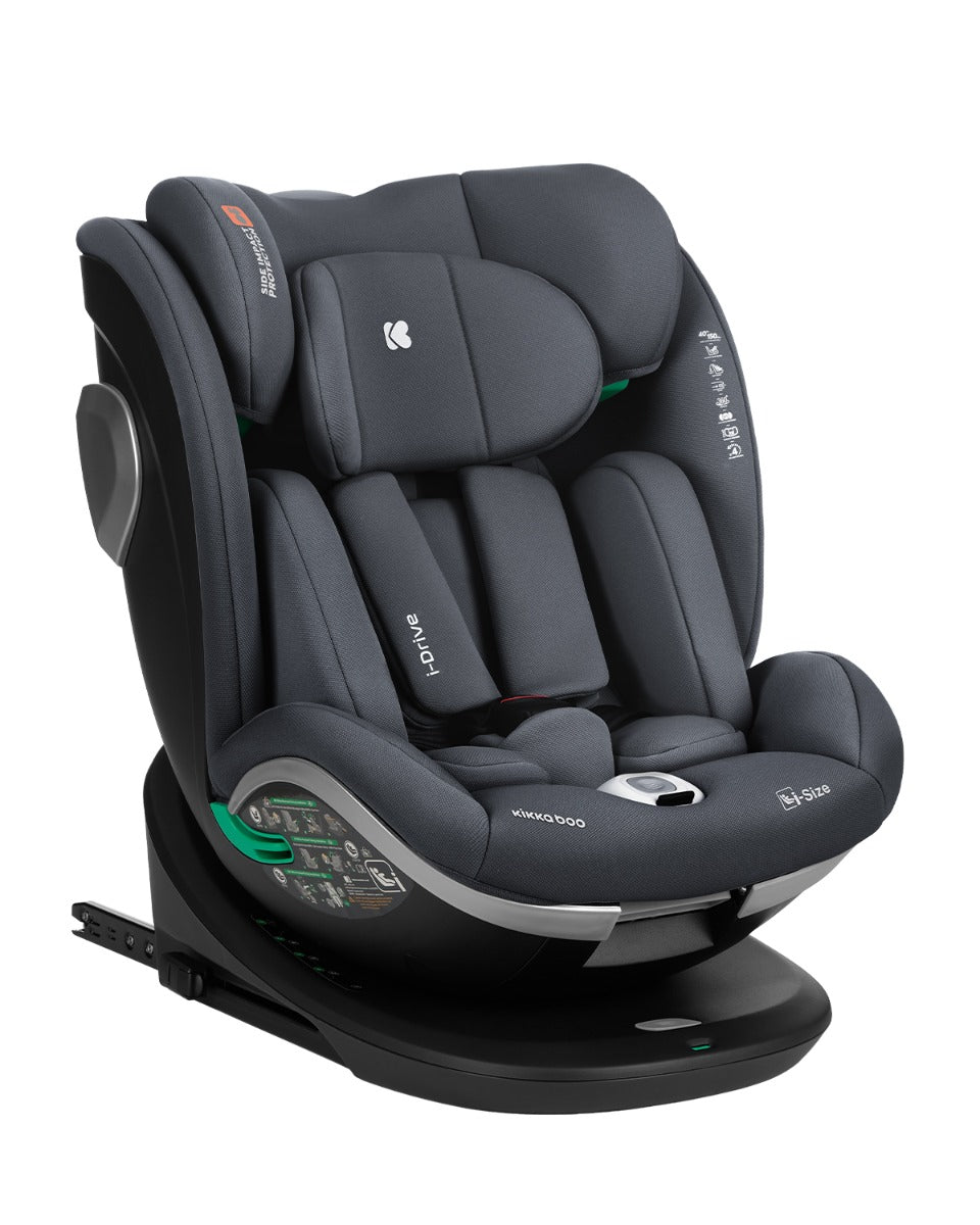 KikkaBoo Стол за кола 40-150 см i-Drive i-SIZE Dark Grey