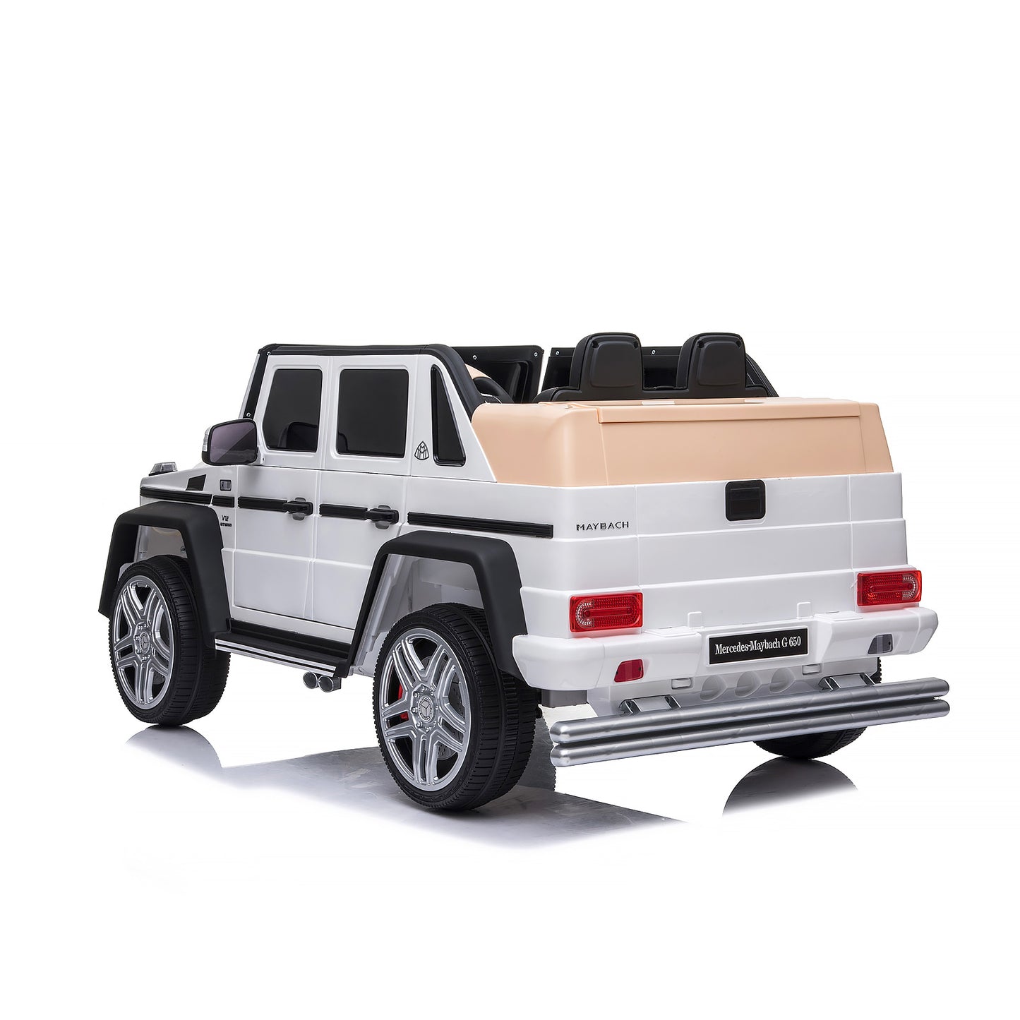 Chipolino Eл. джип Maybach G650 бял EVA, кожена се