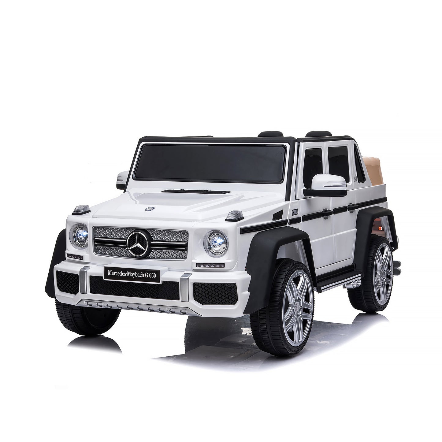 Chipolino Eл. джип Maybach G650 бял EVA, кожена се