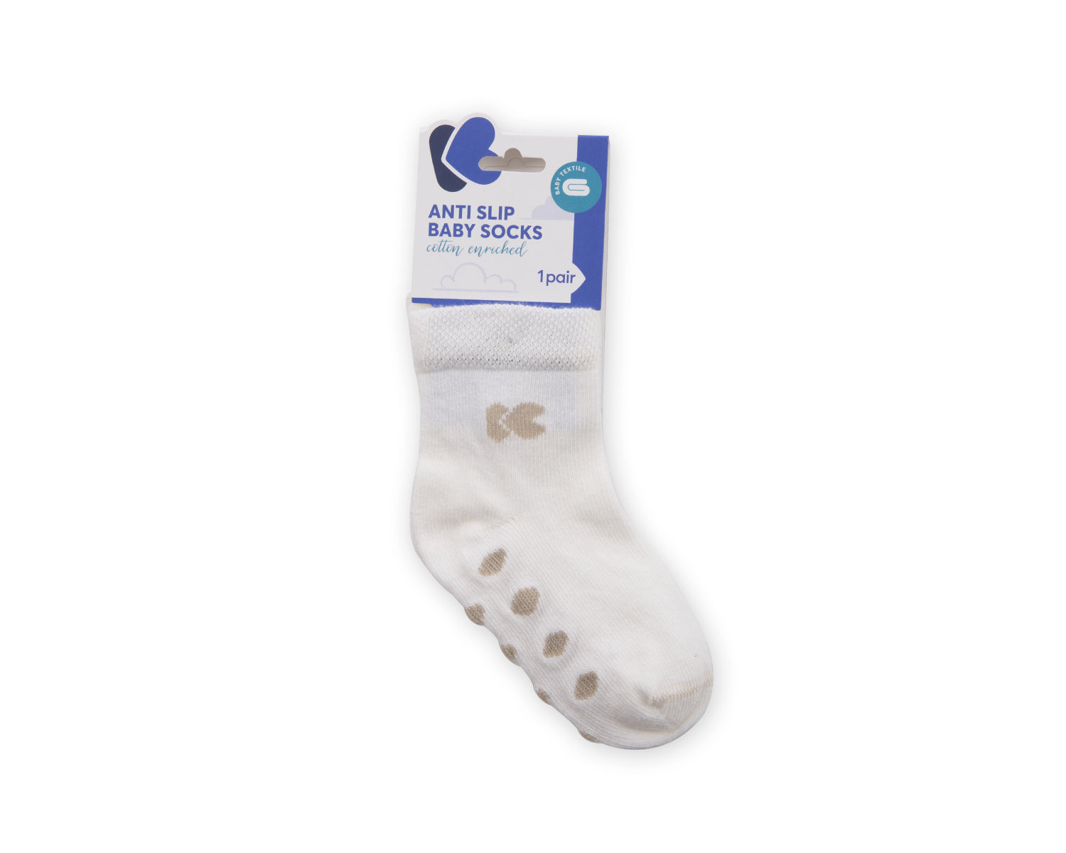 KikkaBoo Бебешки чорапи с релефно стъпало White 0-6м