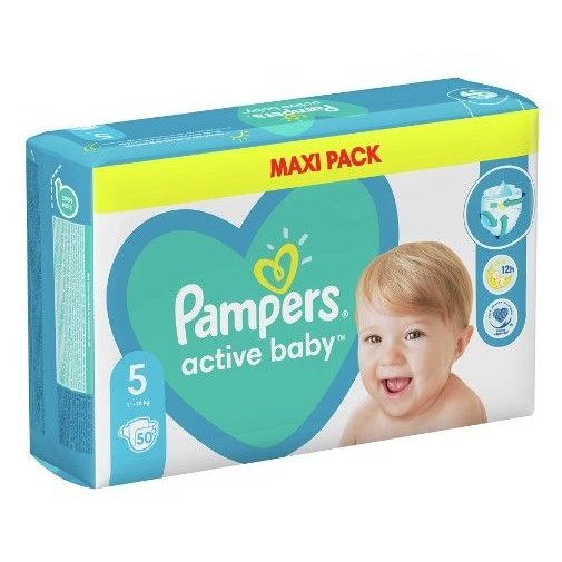 Пелени Pampers Active Baby Maxi Pack Размер 5 S 50 бр Procter & Gamble valinokids