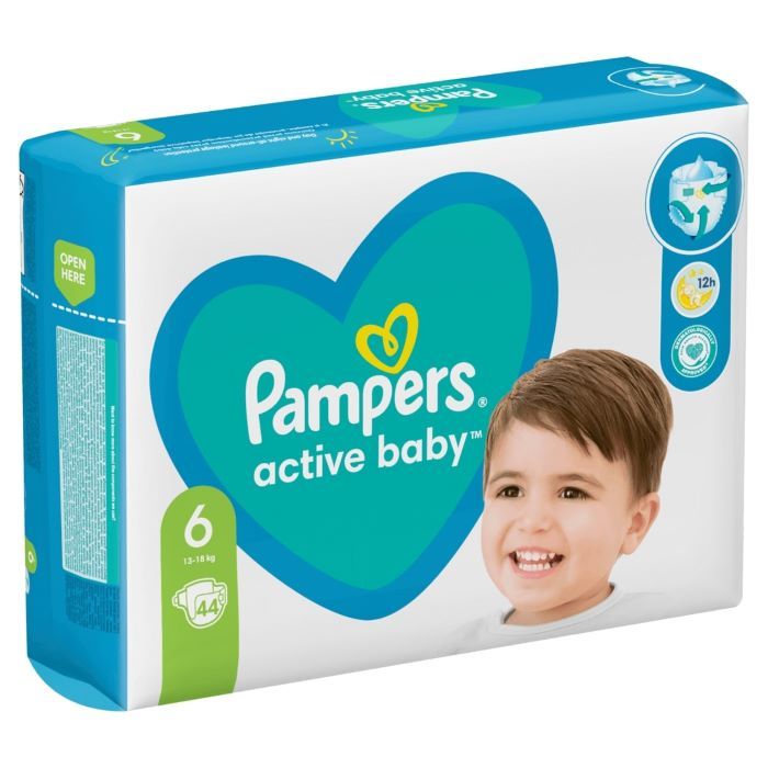 Пелени Pampers Active Baby Maxi Pack Размер 6 XL 44 бр valinokids