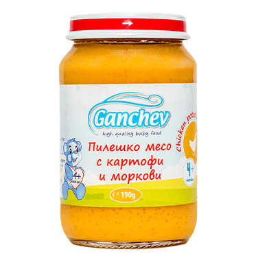 Ganchev Пюре от пилешко месо с картофи и моркови valinokids