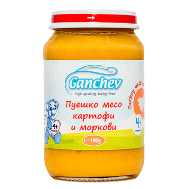 Ganchev Пюре от пуешко месо с картофи и моркови valinokids