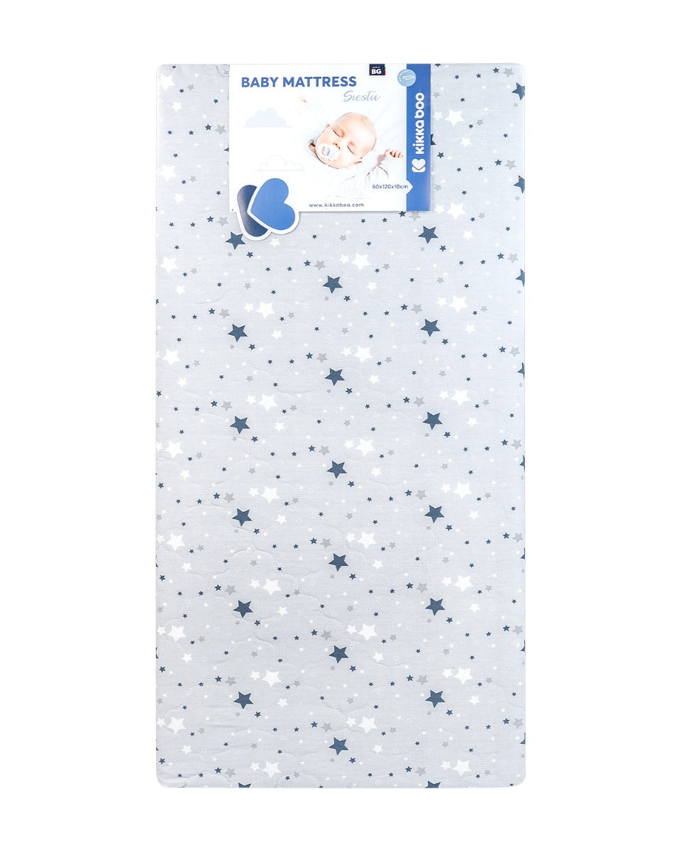 KikkaBoo Матрак Siesta 60х120х10см Stars Grey