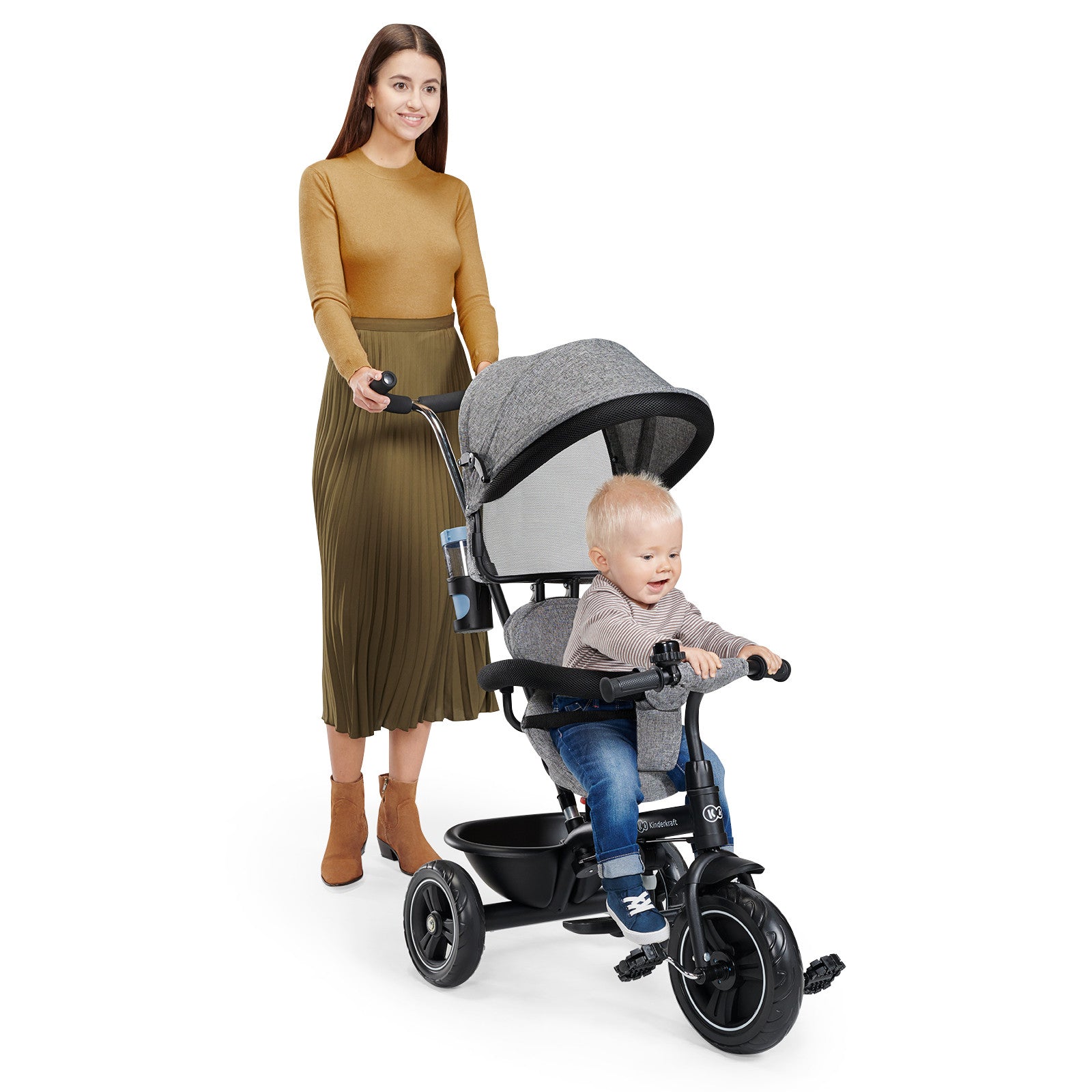 KinderKraft FREEWAY grey melange триколка KKRFRWAGRY0000