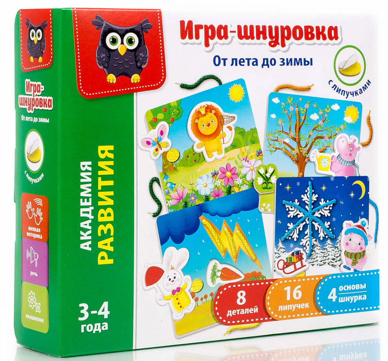 vladi toys настолна игра с велкро лепенки  и връзки От Лятото До Зимата 18x21x5