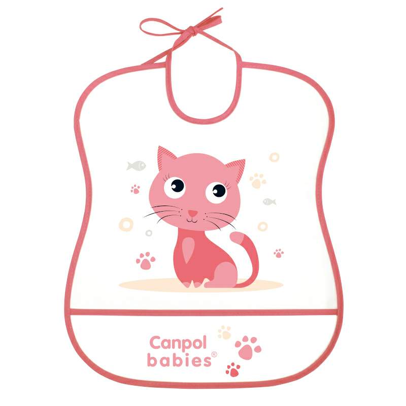 CANPOL BABIES Лигавник, мек, пластмасов с подложка,  Happy Animals 6м+