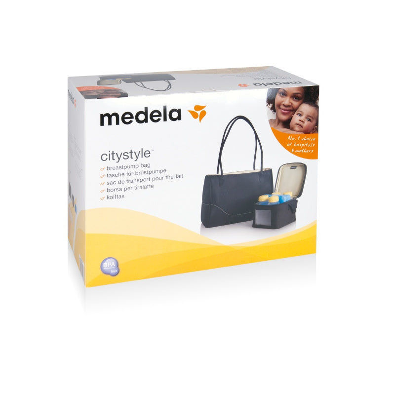 MEDELA Комплект City Style - чанта за помпа, хладилна чанта, 4 шишета, охладител за хладилна чанта