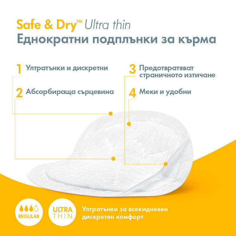 MEDELA Подплънки за кърма Safe & Dry Ultra Thin 30 бр