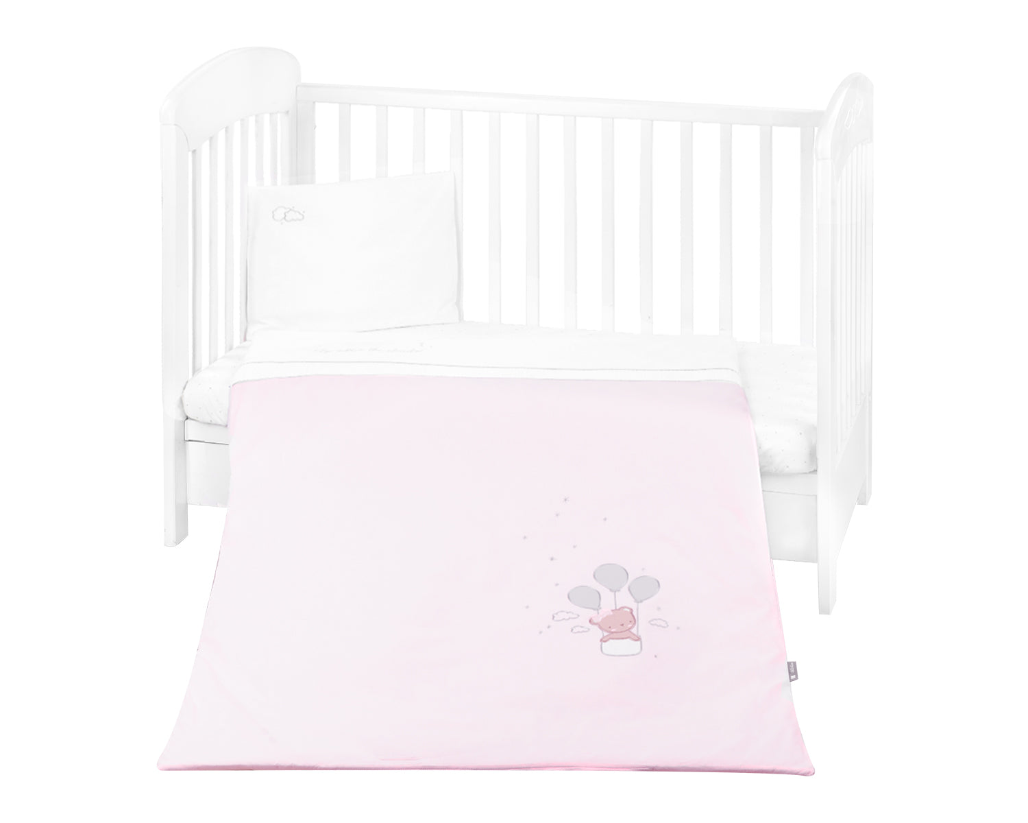 KikkaBoo Бебешки спален комплект с бродерия 3 части Dream Big Pink