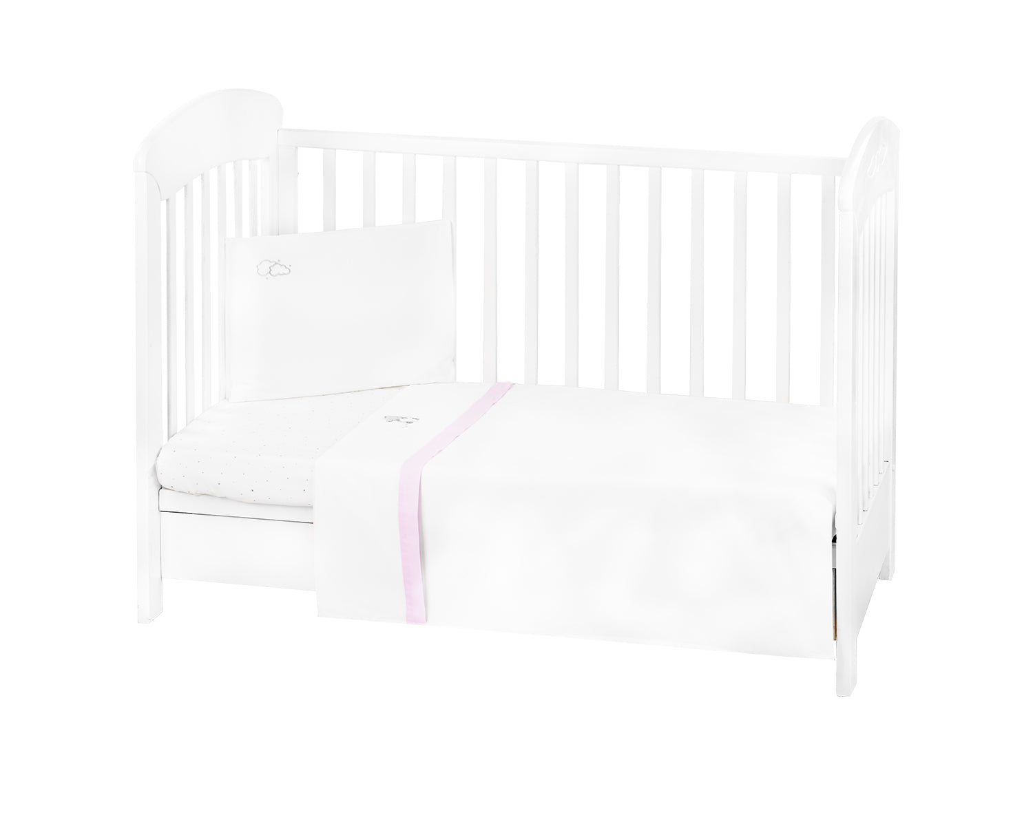 KikkaBoo Бебешки спален комплект с бродерия 3 части EU Style 70/140 Dream Big Pink