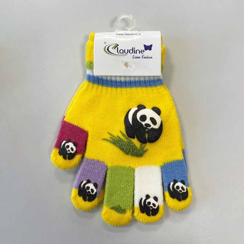 Clodine Italy Детски ръкавички Панда, жълти, 3-5 год.