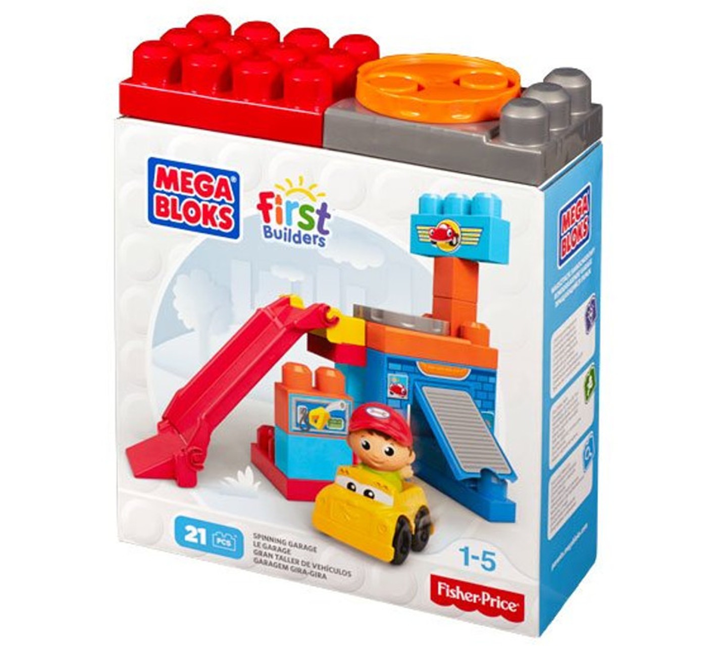 Fisher Price Детски строител - Въртящият се гараж, Mega Bloks