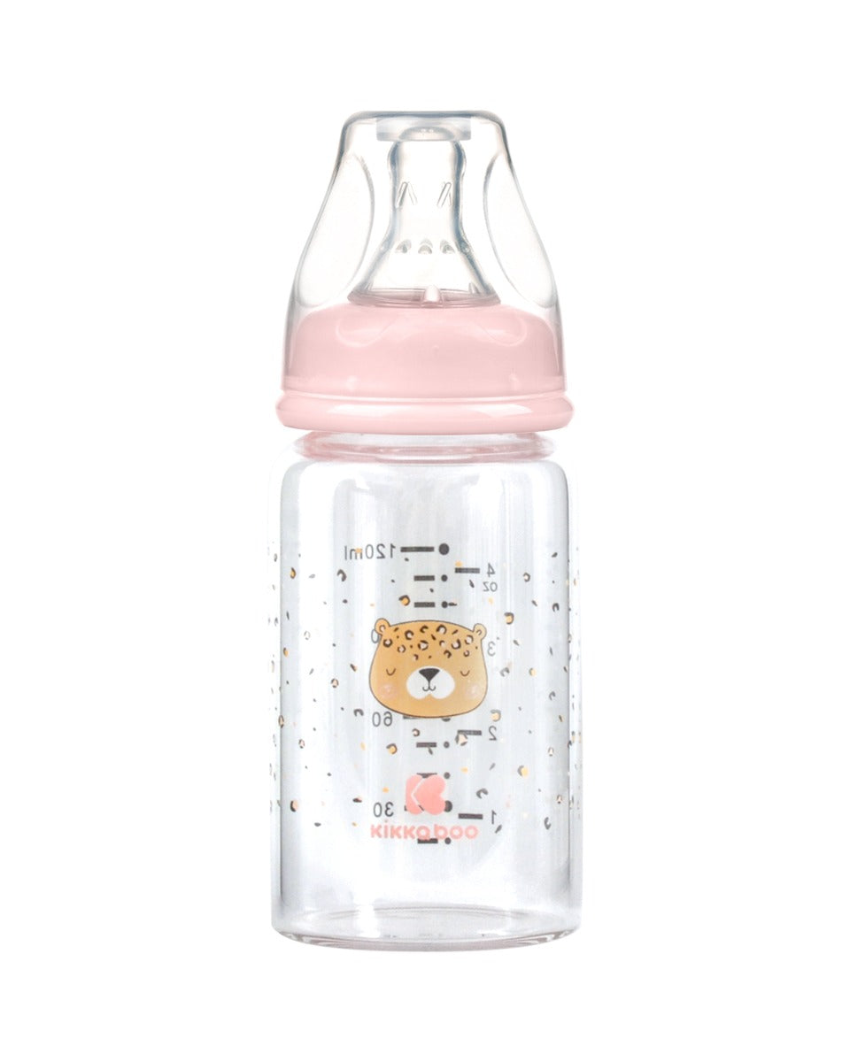 KikkaBoo Шише стъклено 120мл Savanna Pink