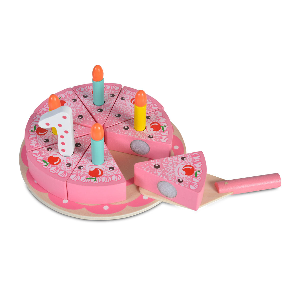 Moni Toys Дървена торта Happy Birthday 4223N