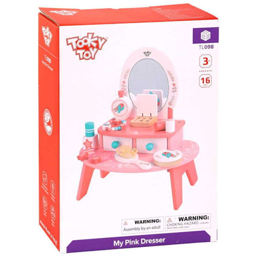 Tooky Toy Дървена тоалетка за разкрасяване TL098A - 16 части