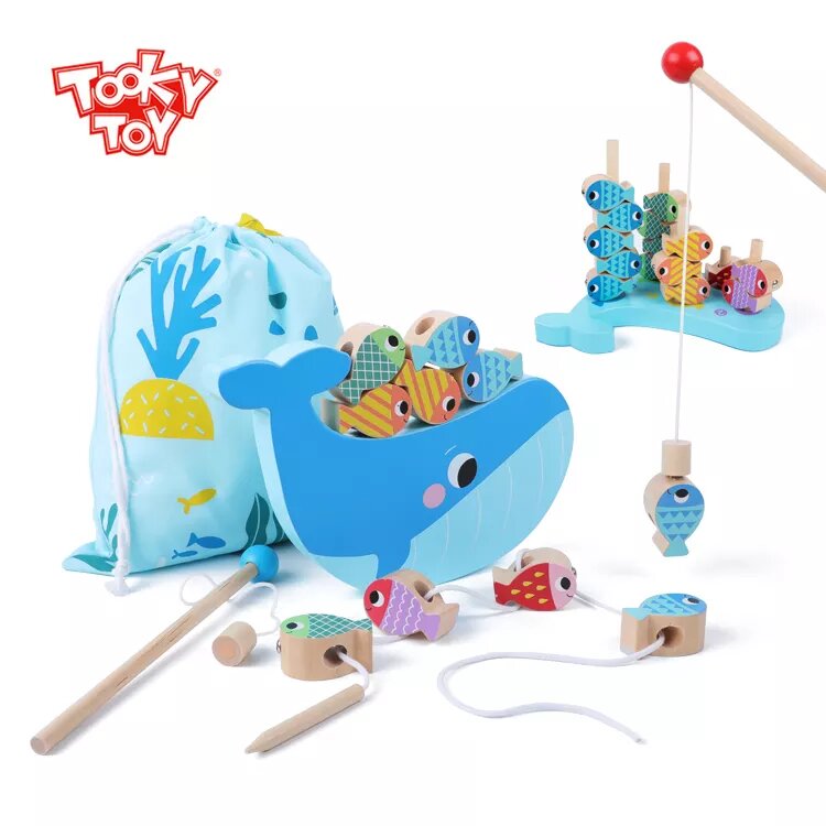 Tooky Toy Дървена игра за баланс “Риболов“ TH698 25 части