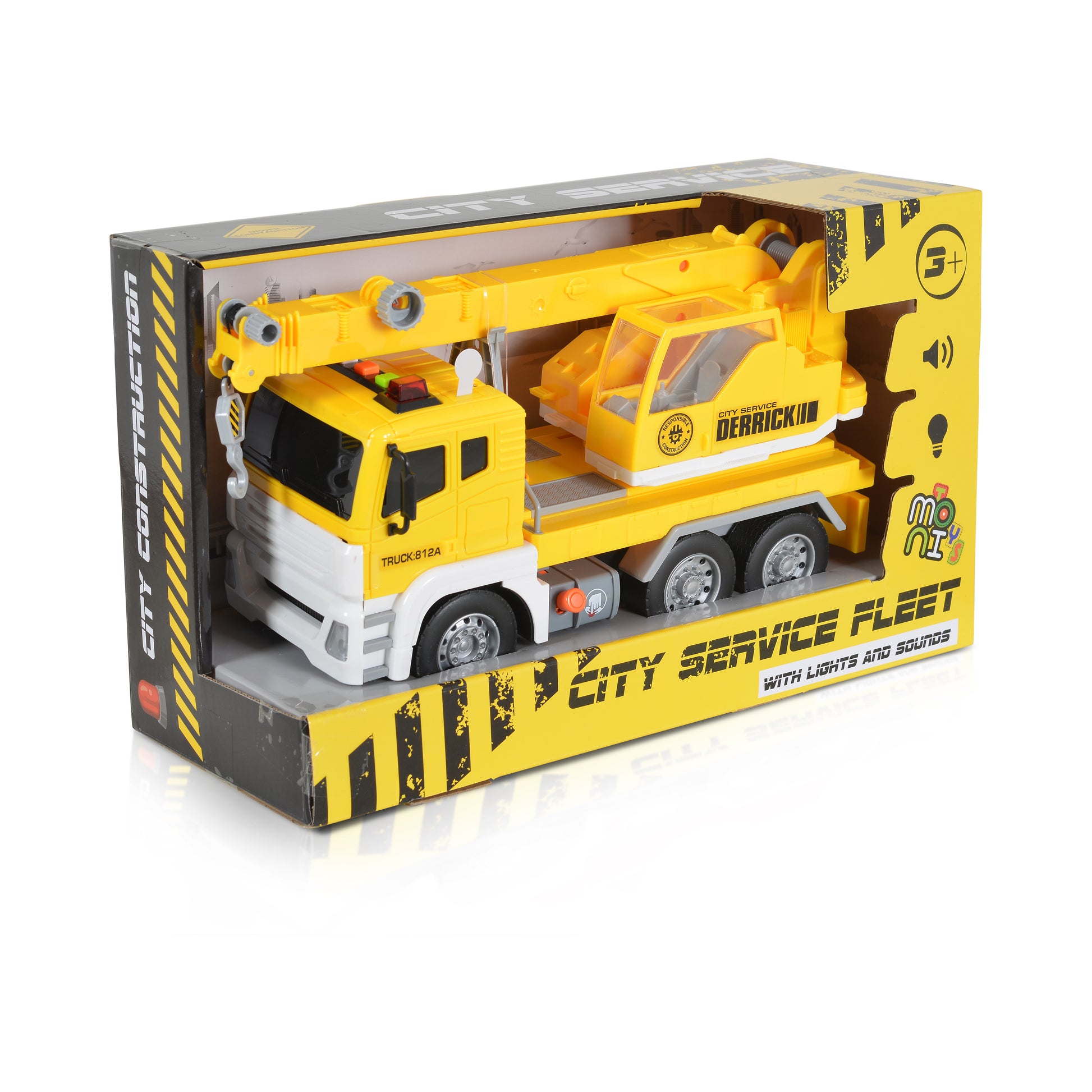 Moni Toys 1:12 Камион с кран жълт WY812A