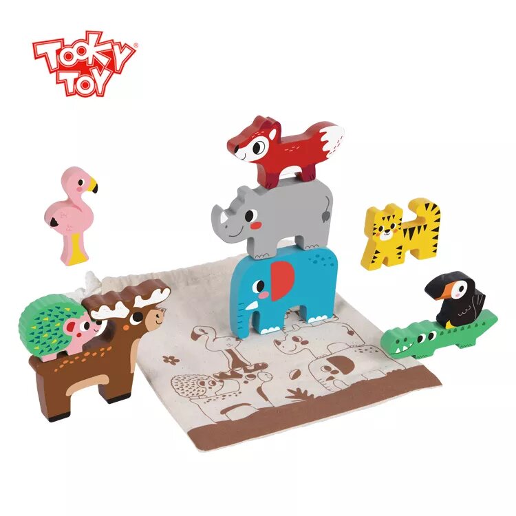 Tooky Toy Дървена игра за баланс Jungle TK057 12 части