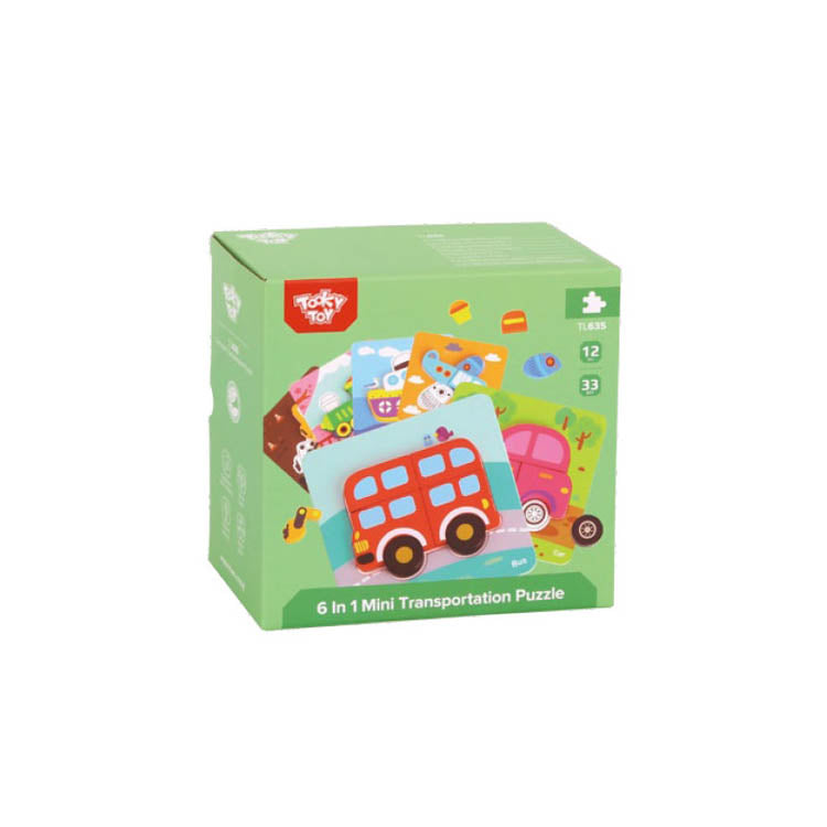 Tooky Toy Дървен 3D пъзел 6в1 Transportation TL635