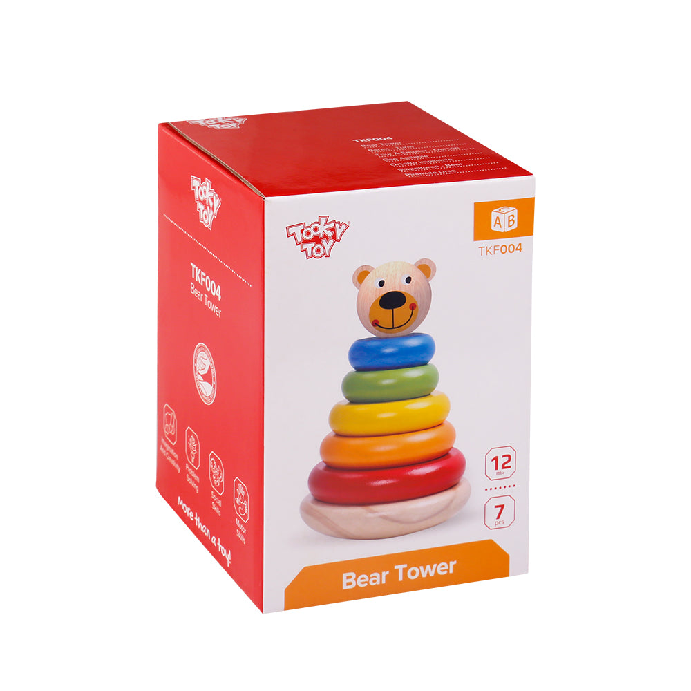 Tooky Toy Дървени бебешки рингове Bear TKF004