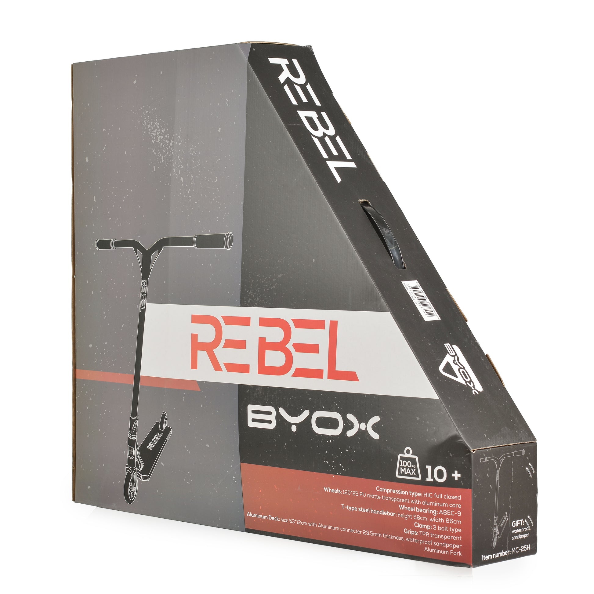 Byox Тротинетка Stunt Rebel черен