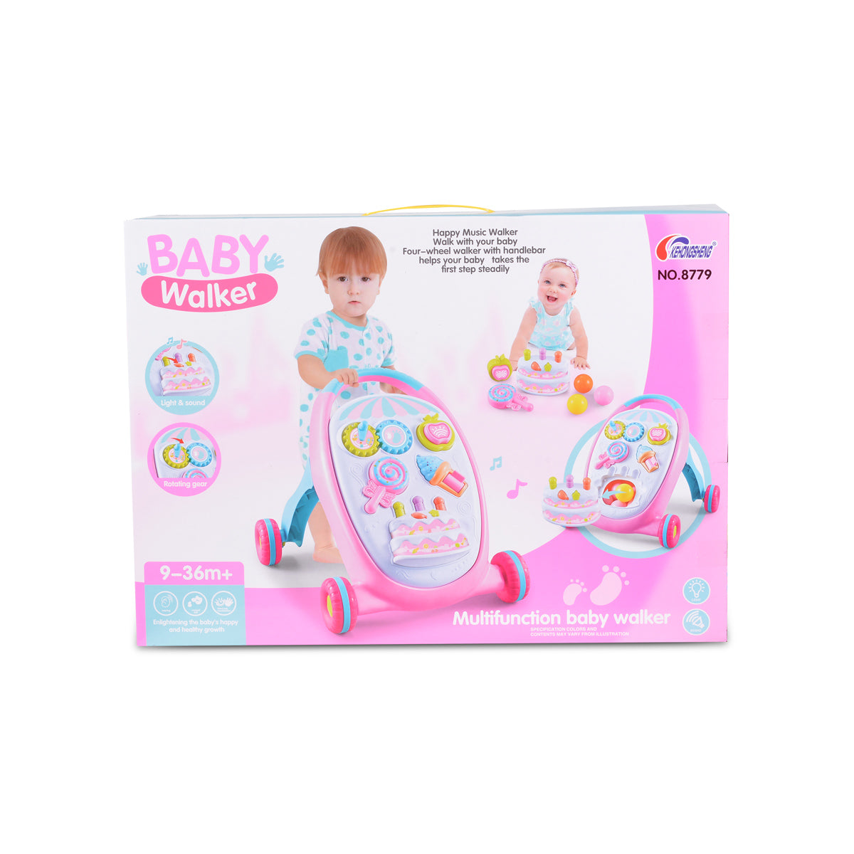 Moni Toys Играчка за прохождане Cake розов