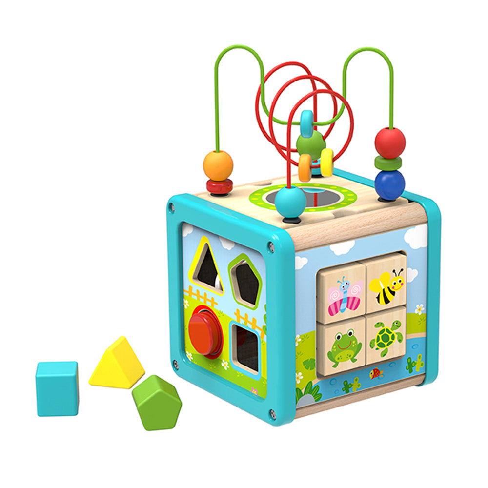 Tooky Toy Дървен сортер Multi Cube TL088