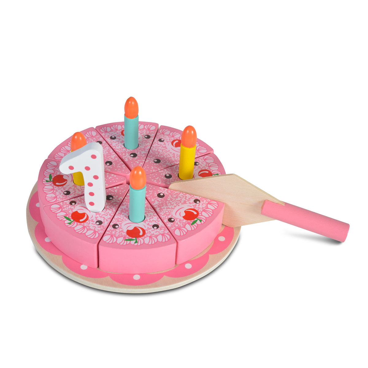 Moni Toys Дървена торта Happy Birthday 4223N