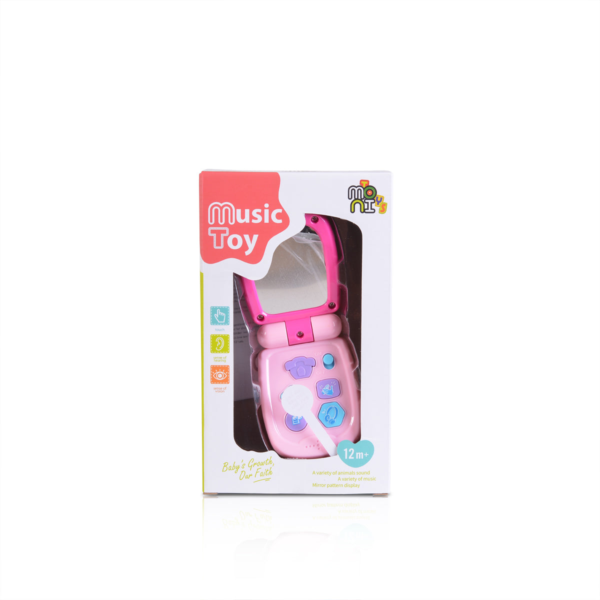 Moni Toys Бебешки музикален телефон с капаче Pink K999-95G