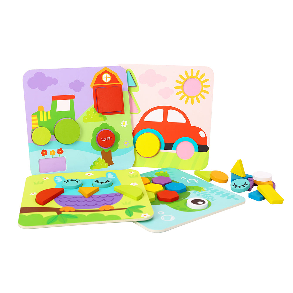 Tooky Toy Дървен пъзел 4в1 TL396