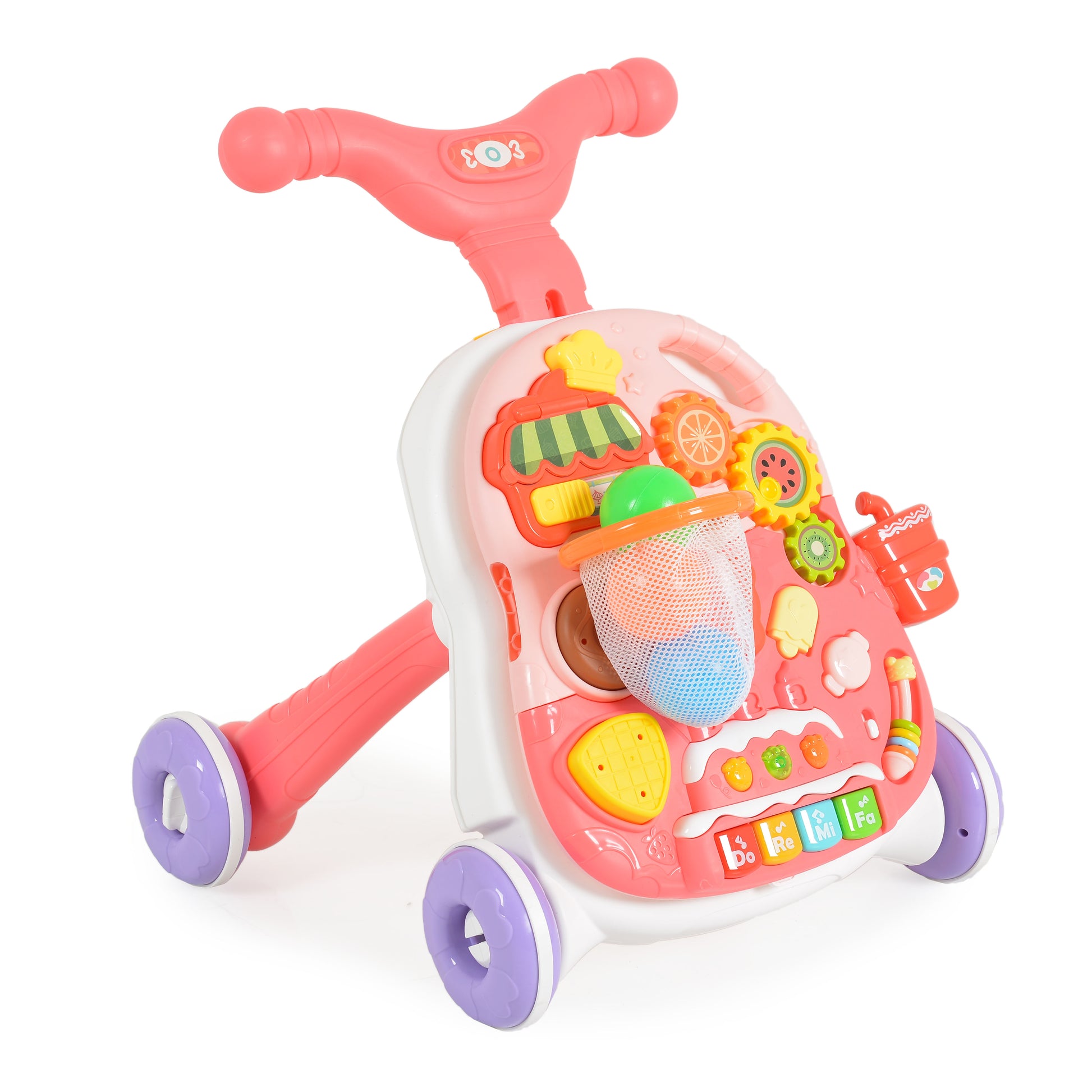 Moni Toys Играчка за прохождане 2в1 Basket pink