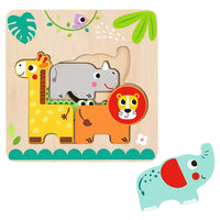 Tooky Toy Дървен многопластов пъзел Animal TH606 7части