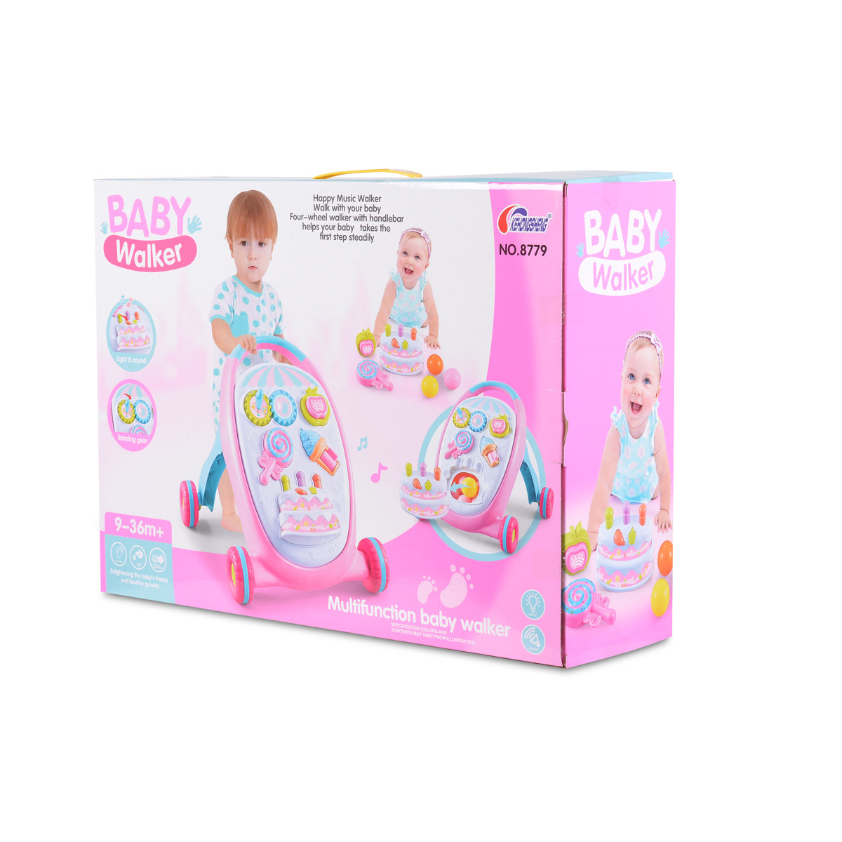 Moni Toys Играчка за прохождане Cake розов