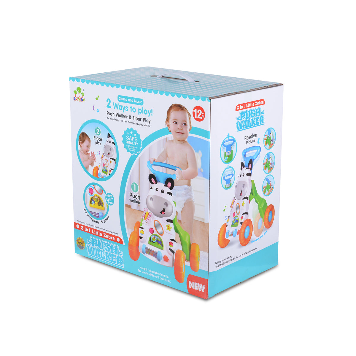 Moni Toys Играчка за прохождане 2в1 Little Zebra 83007