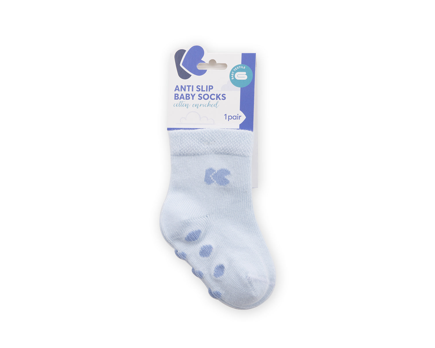 KikkaBoo Бебешки чорапи с релефно стъпало Light Blue 1-2г