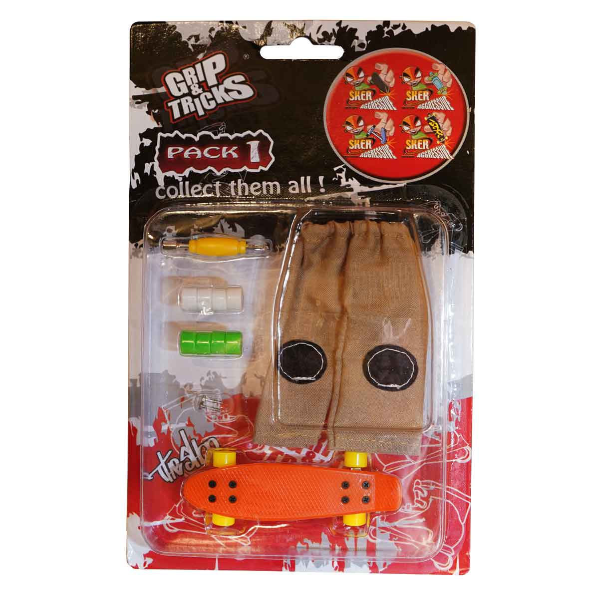 Grip & Tricks Комплект играчка за пръсти PENNY BOARD, оранжев