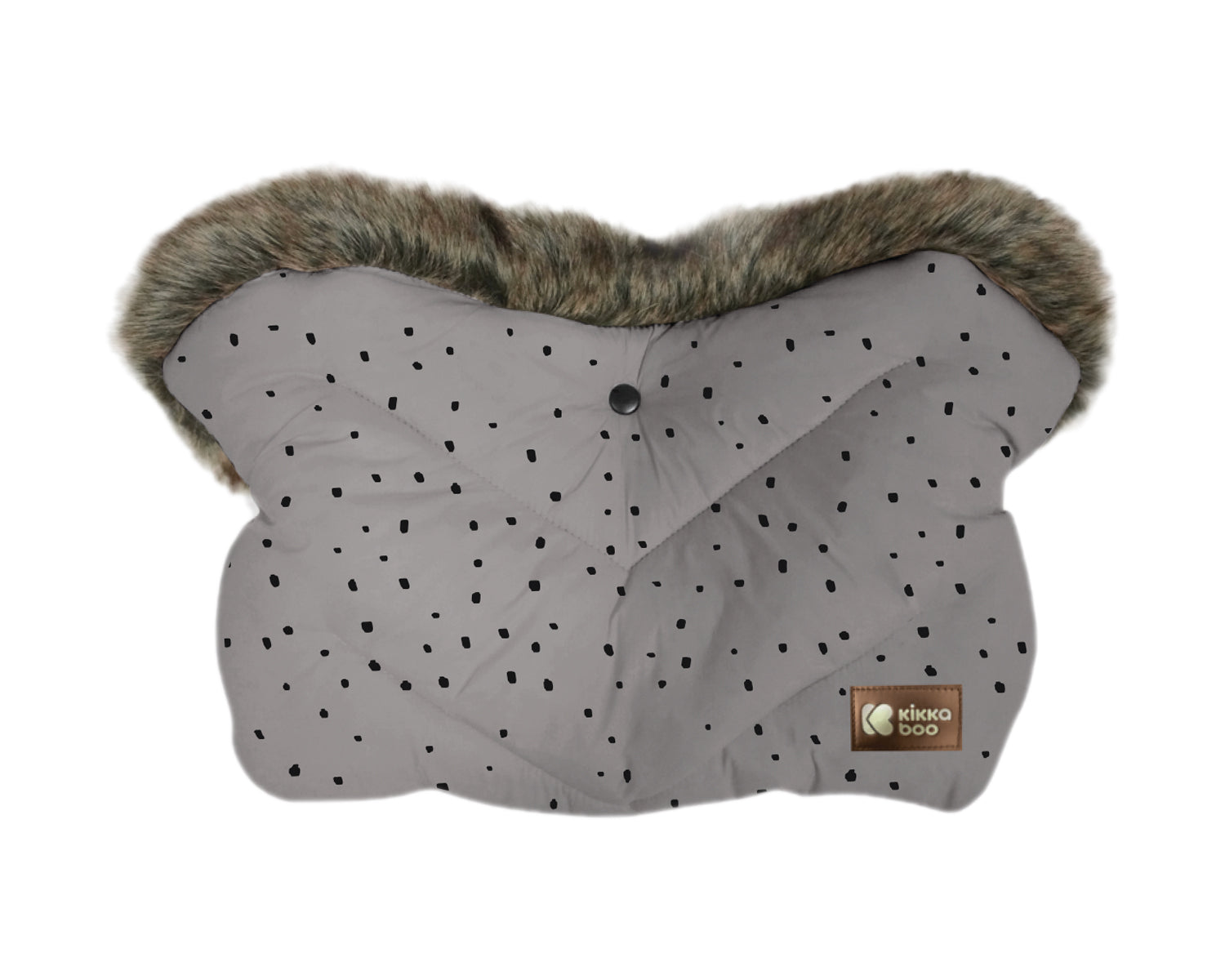 KikkaBoo Ръкавица за количка Luxury Fur Dots Grey