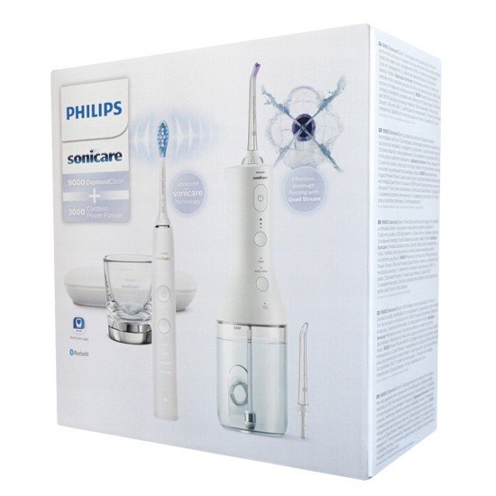 Philips Sonicare К-КТ ЕЛ. ЧЕТКA ЗА ЗЪБИ Diamond Clean 9000 + ОРАЛЕН ДУШ Power Flosser 3000 - бял