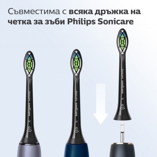 Philips Sonicare Глава за четка Optimal White HX6064/11 W2 чер BrushSync - 4бр.