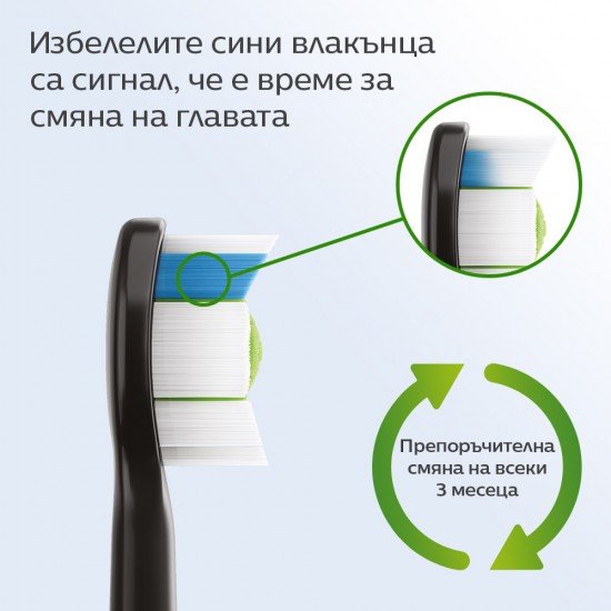 Philips Sonicare Глава за четка Optimal White HX6064/11 W2 чер BrushSync - 4бр.